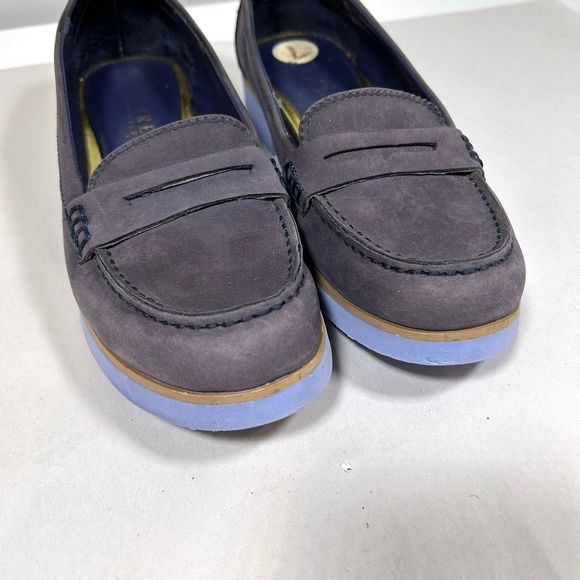 Lauren Ralph Lauren Suede Slip on Loafers Womens 7 Blue - Picture 3 of 9